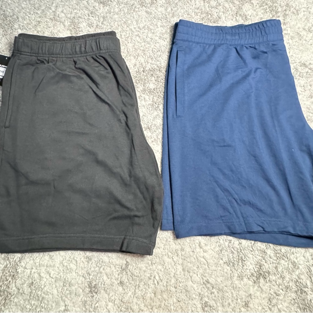 2 Athletic Works Men's Athletic Shorts - Black and Blue